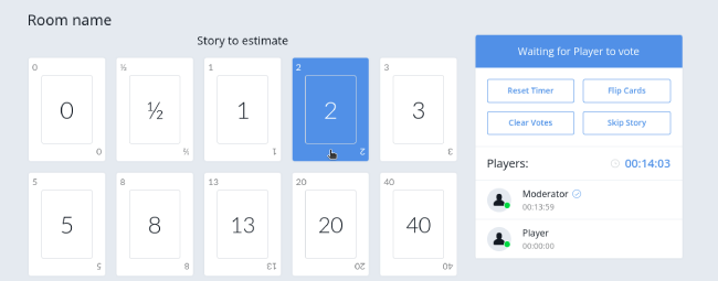 Image showing how to vote on a story in PlanITPoker